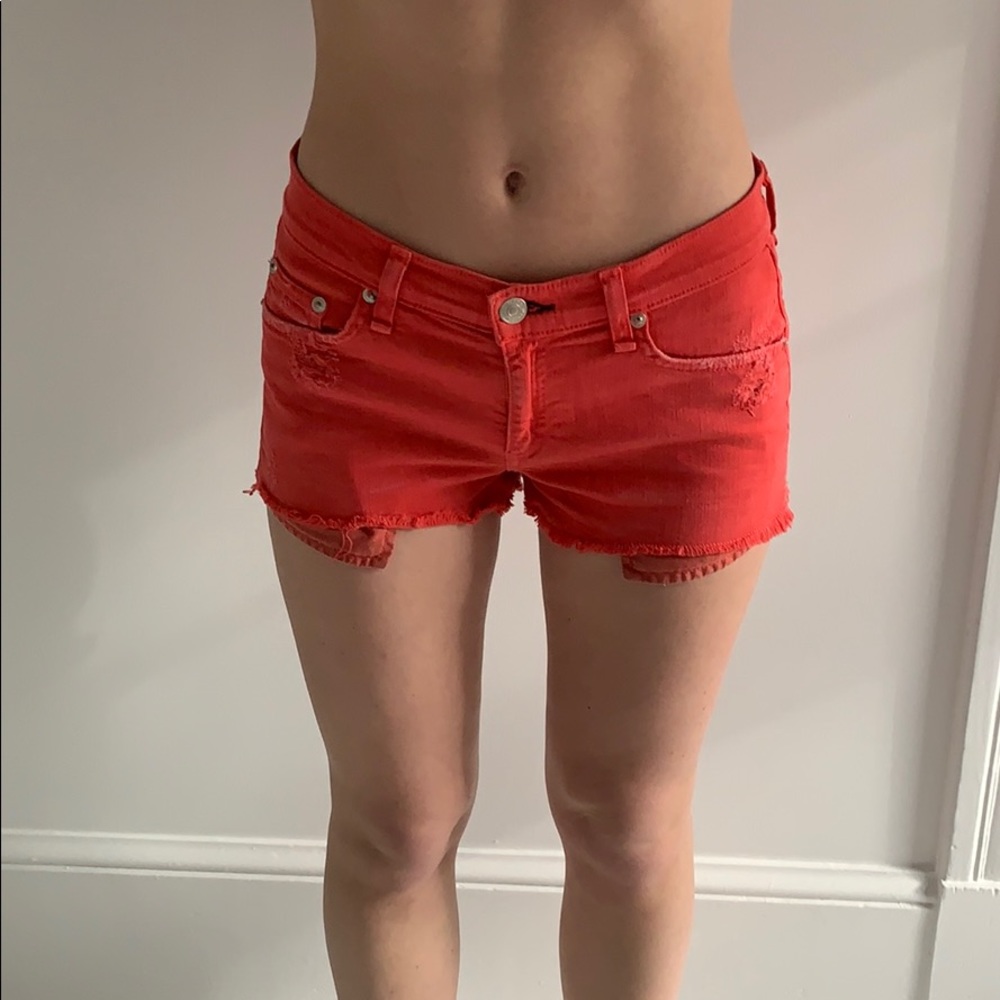 Rag&Bone/Jean red denim shorts